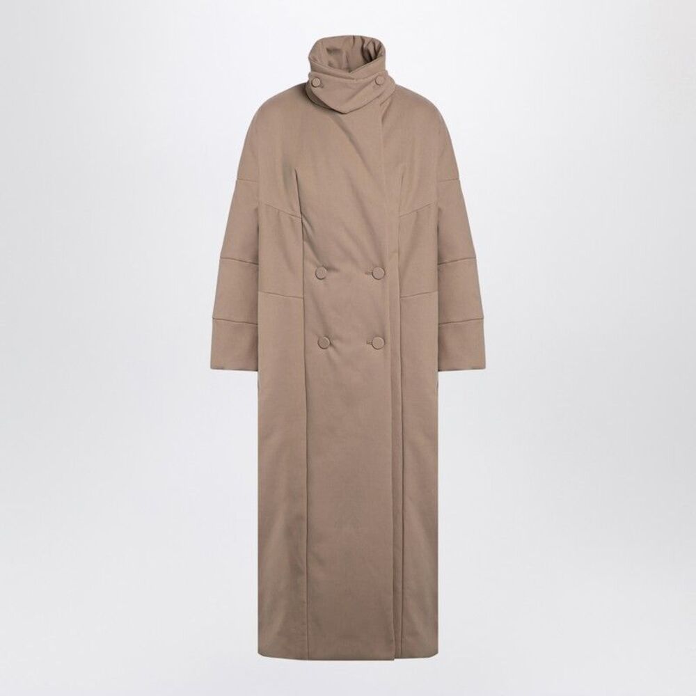Dries Van Noten Oversized Coat In Camel-Coloured Cotton Women